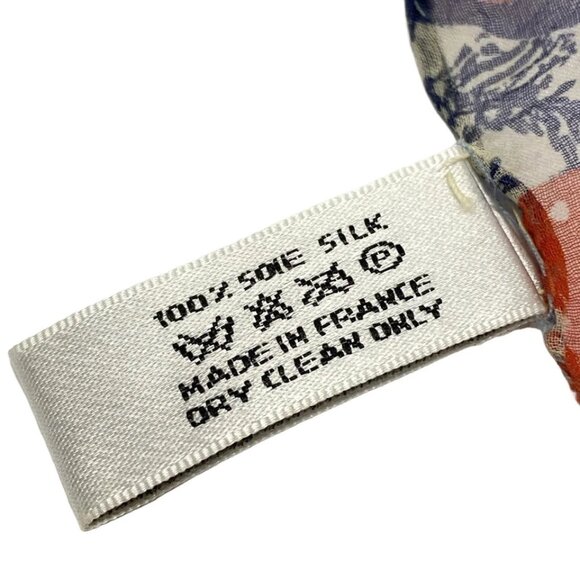 DIOR/ChristianDior - Red Navy White Scarf 133-051925 - Picture 3 of 3